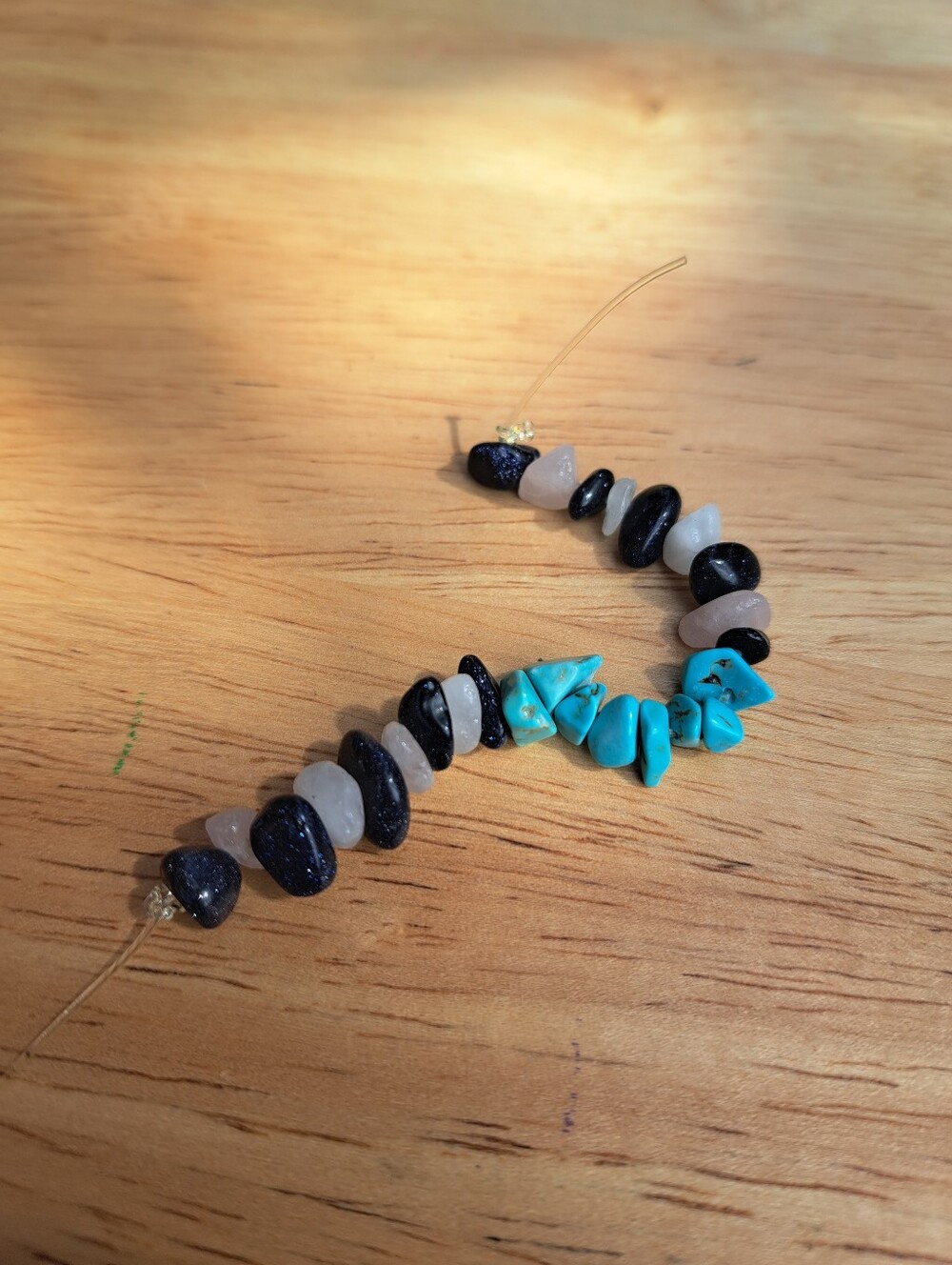 Handmade Turquoise, Black and Rose Beaded Kid's Bracelet / Meditation Beads